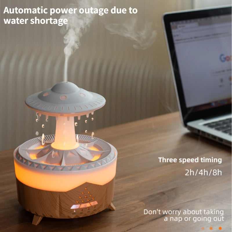 Rain Cloud Humidifier & Essential Oil Diffuser – Night Light & Aroma Mist Maker
